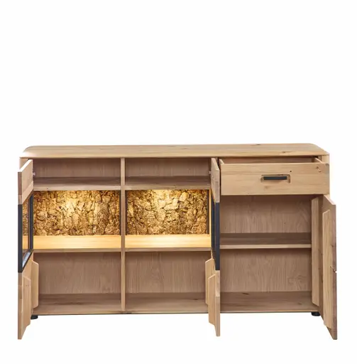 Sideboard mit Beleuchtung - Wildeiche massiv