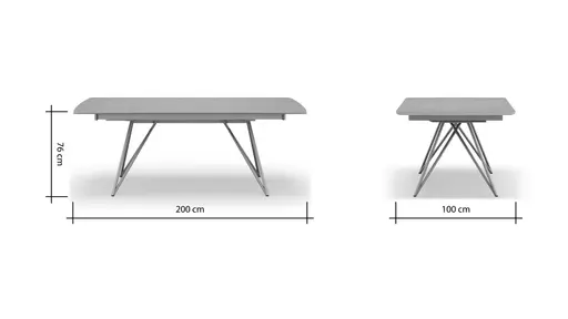 Esstisch Sedana - ausziehbar, LB ca. 200x100 cm, HPL, Grau