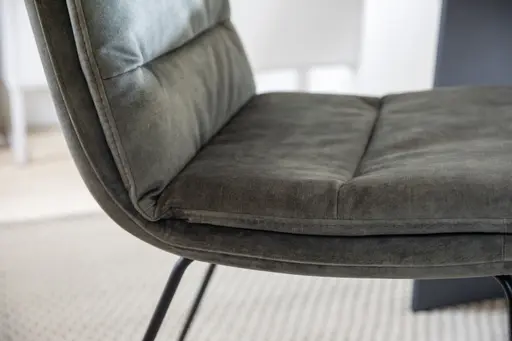 Stuhl Jukka - Stoff, Champagner, Stativ, Schwarz, Drehbar