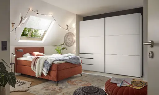 Schwebetürenschrank- B ca. 250 cm, Weiß