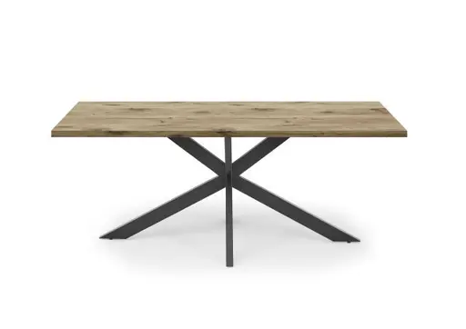 Esstisch - LB ca. 200x100 cm, Viking Eiche, Schwarz