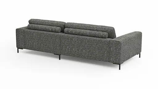 Ecksofa Solano - 1,75-Sitzer mit Longchair Rechts, Stoff, Dunkelgrau