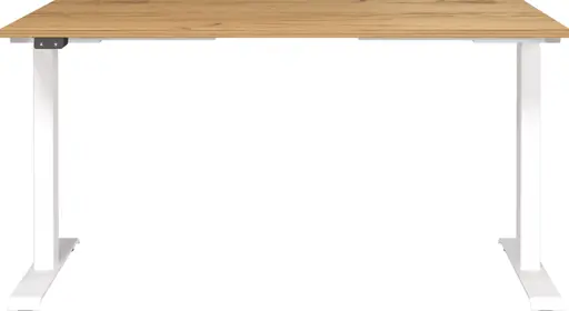 Schreibtisch GELI - höhenverstellbar, LB ca. 140x80 cm, Eiche Nachbildung, Weiß