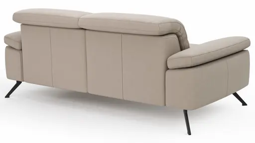 Sofa Rafaela 2.0 - 2,5-Sitzer inkl. Kopfteil verstellbar, Leder, Champagner