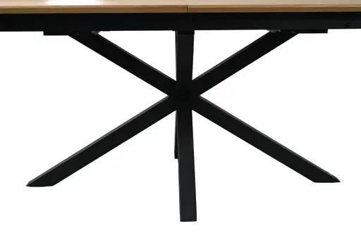 Esstisch MAKAIO - ausziehbar, LB ca. 180x90 cm, Eiche Furnier, Schweizer Kante, Schwarz