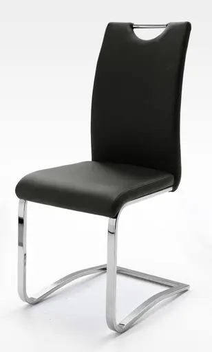 Freischwinger - Kunstleder, Schwarz, Chrom