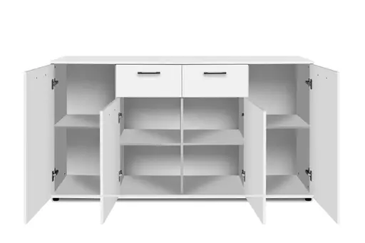 Sideboard- B ca. 160 cm, Weiß, Hochglanz