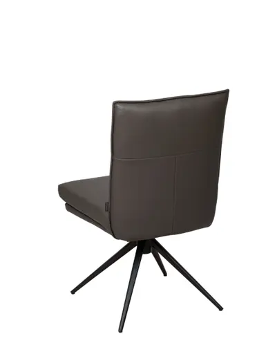 Stuhl MARCELLA - drehbar, Leder, Dunkelbraun