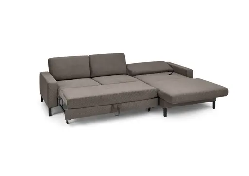  Ecksofa CALM MOVE 2.0 - 2,5-Sitzer mit Longchair rechts, Schlaffunktion, Feincord, Taupe