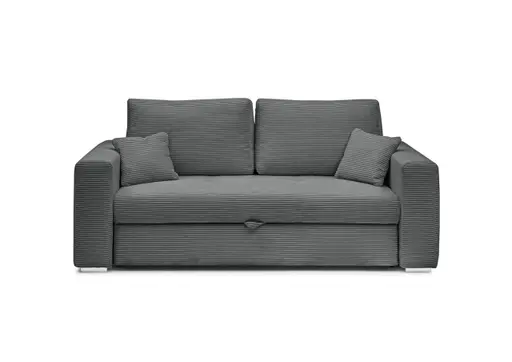 Sofa JORDEN 2 - 2,5-Sitzer inkl. Schlaffunktion mit Bettkasten, Stoff, Grau