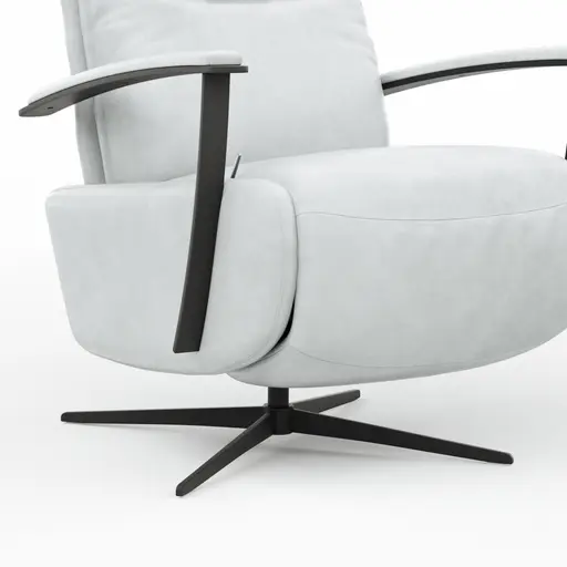 TV-Sessel Lima - Größe M, Relaxfunktion, Leder, Eisblau