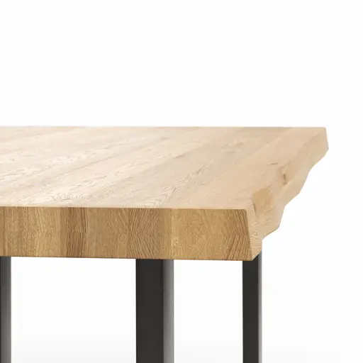 Esstisch Clifton - LB ca. 220x100 cm, Wildeiche massiv, Schwarz verfüllt