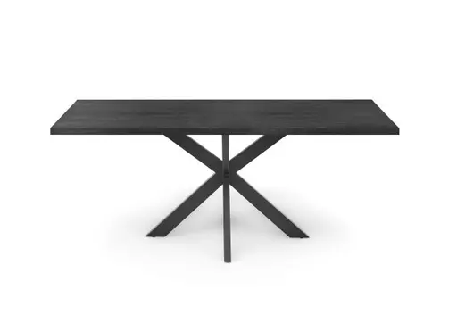 Esstisch - LB ca. 180x90 cm, Schwarzstahl, Schwarz