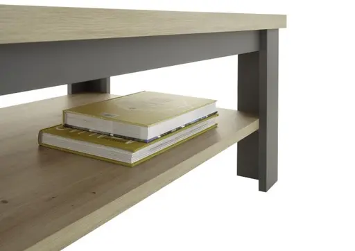 Couchtisch - LB ca. 115x65 cm, Artisan Eiche Nachbildung, Anthrazit