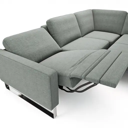 Ecksofa Anna - 2,5-Sitzer mit Ecke rechts, inkl. Relaxfunktion (motorisch), Stoff, Grau