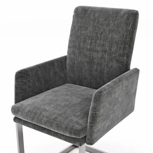 Freischwinger Valloni, Armlehne, Stoff, Dunkelgrau