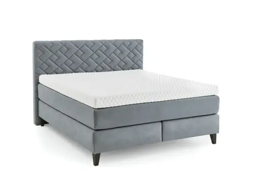 Boxspringbett - Liegefläche ca. 180x200 cm, Stoff, Graublau