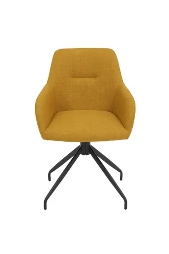 Armlehnstuhl - drehbar, Stoff, Gelb