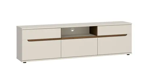 TV-Lowboard - B ca. 180 cm, Kaschmir, Nussbaum Nachbildung