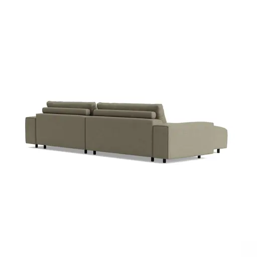 Ecksofa Sorano Plus - Longchair links - 1,75 Sitzer, Stoff, Graubeige