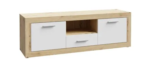 TV-Board FIBI- Eiche Dekor, Weiß
