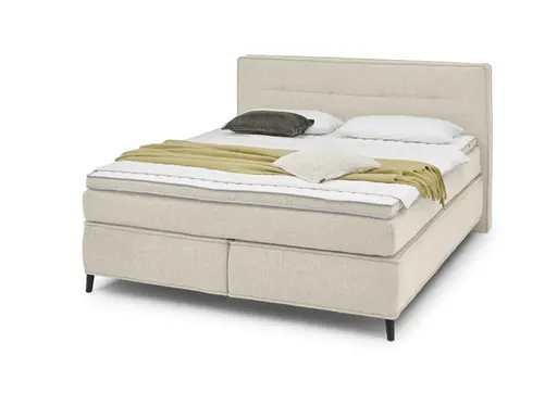 Boxspringbett- Liegefläche ca. 180x200 cm, Stoff, Beige