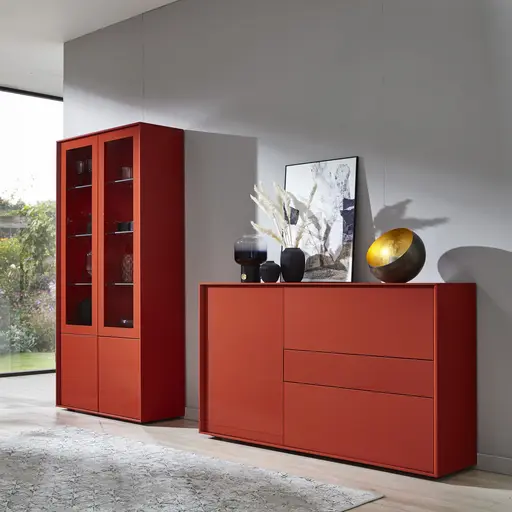 Vitrine Parano - Lack, Rot