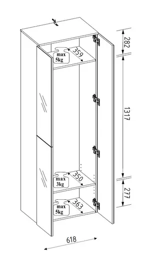 Garderobe - inkl. Sitzkissen, Weiß