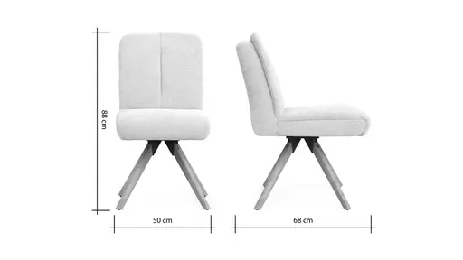 Stuhl Evania - Dreh und Relax-Funktion, niedriger Rücken, Stoff, Creme