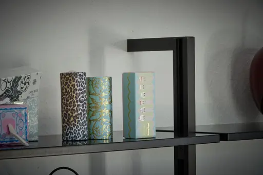 Regal Edge - B ca. 190 cm, Eiche, Weiß, Lack, Schwarz