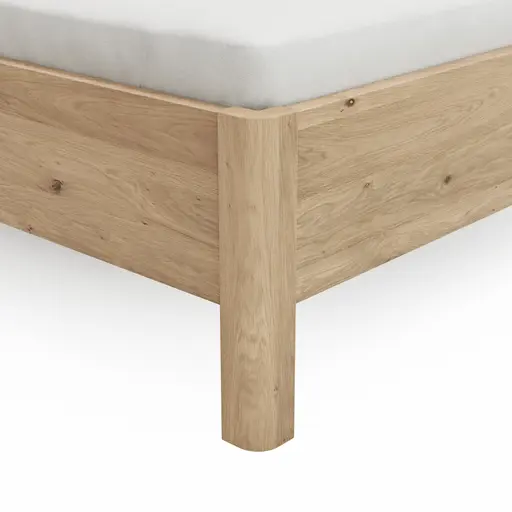 Bett Viana - Liegefläche ca. 200x200 cm, Furnier, Balkeneiche