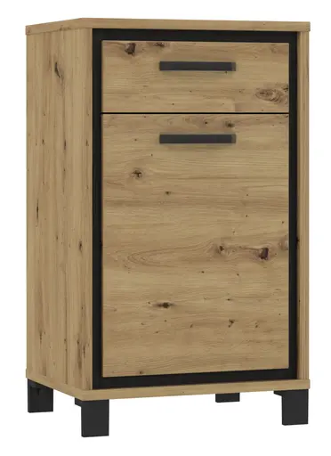 Schuhschrank FARIDA - Eiche Dekor, Schwarz