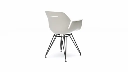 Armlehnstuhl Tooon - Kunststoffschale, Weiß, Gestell Metall, Schwarz