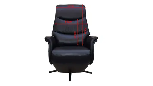 TV-Sessel MAREK - drehbar, Relaxfunktion, Kopfteilverstellung, Leder, Schwarz