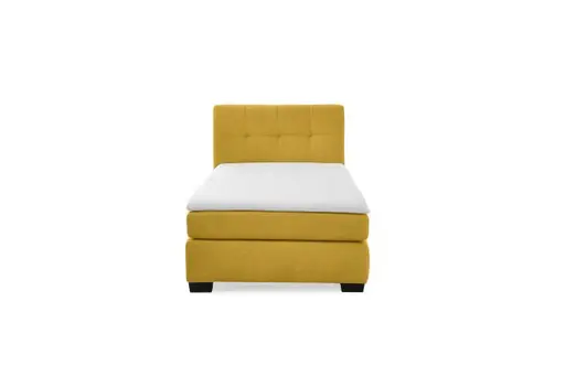 Boxspringbett JILA- Ligefläche ca. 120x200 cm, Stoff, Curry