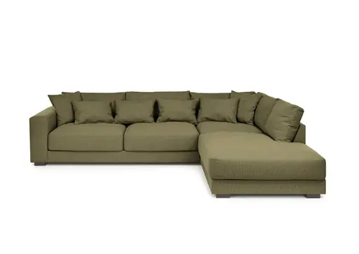 Ecksofa - 3-Sitzer, Ecke rechts, Stoff, Olive