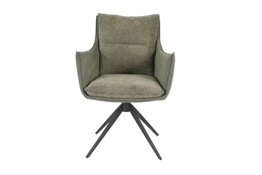 Armlehnstuhl MANDY - drehbar, Stoff, Grün