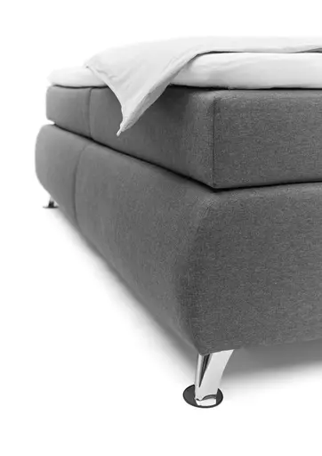 Boxspringbett HAROA- Liegefläche ca. 180x200 cm, Stoff, Anthrazit, Bonell, Inkl. Topper