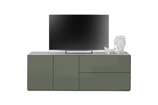 Lowboard - B ca. 181 cm, Olivgrün, Keramikoptik