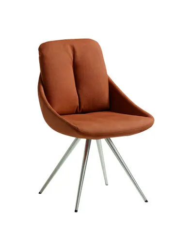 Polsterstuhl - drehbar, Stoff, cognac