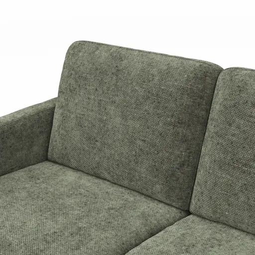 Sofa Enna - 2,5-Sitzer, Armlehne A, Stoff, Olivgrün, Kufe, Schwarz