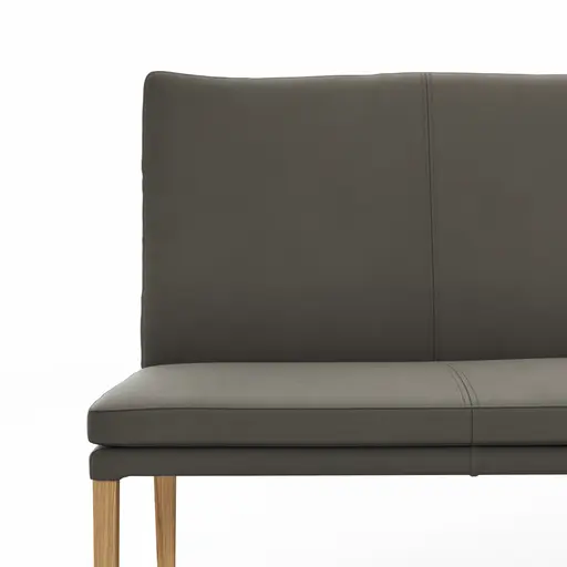 Polsterbank Tuma - Breite ca. 155 cm, Leder, Graubraun