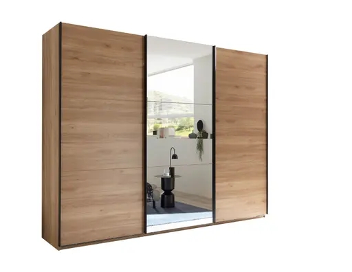 Schwebetürenschrank- B ca. 280 cm, Eiche Dekor