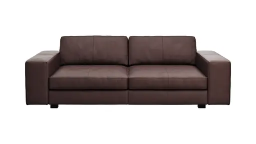 Sofa Aprino 1 - 3,5-Sitzer XXL, Dickleder, Dunkelbraun, Armlehne Block breit