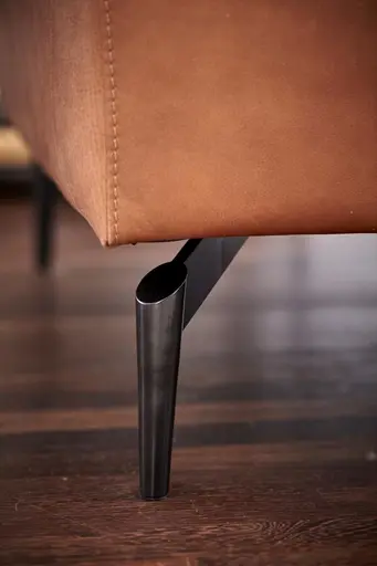 Ecksofa Redington - 2,5-Sitzer mit Ecke rechts, Leder, Cognac