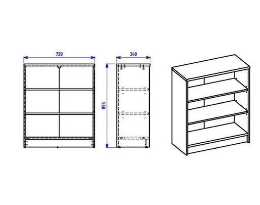 Regal - B ca. 72 cm, Sonoma Eiche Nachbildung