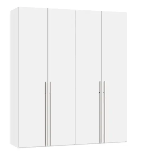 Drehtürenschrank JOIN IT- B ca. 202 cm,  Weiß, Glas, Weiß