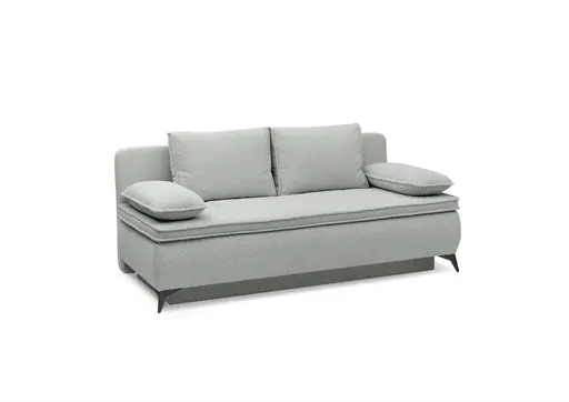 Funktionssofa - JUNNIS - Schlaffunktion mit Bettkasten, Stoff, Hellbeige