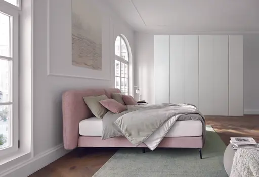 Boxspringbett Delia - Liegefläche 180x200 cm, Stoff, Rose