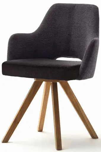 Schalenstuhl MIXIE - Rückstellfunktion, Stoff, Anthrazit